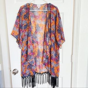 Lularoe | Duster Kimono With Fringe Tassels